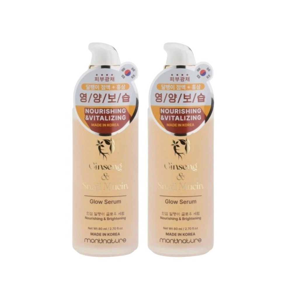 2 Pack of Montnature Glow Serum Ginseng and Snail Mucin Brightening Toner